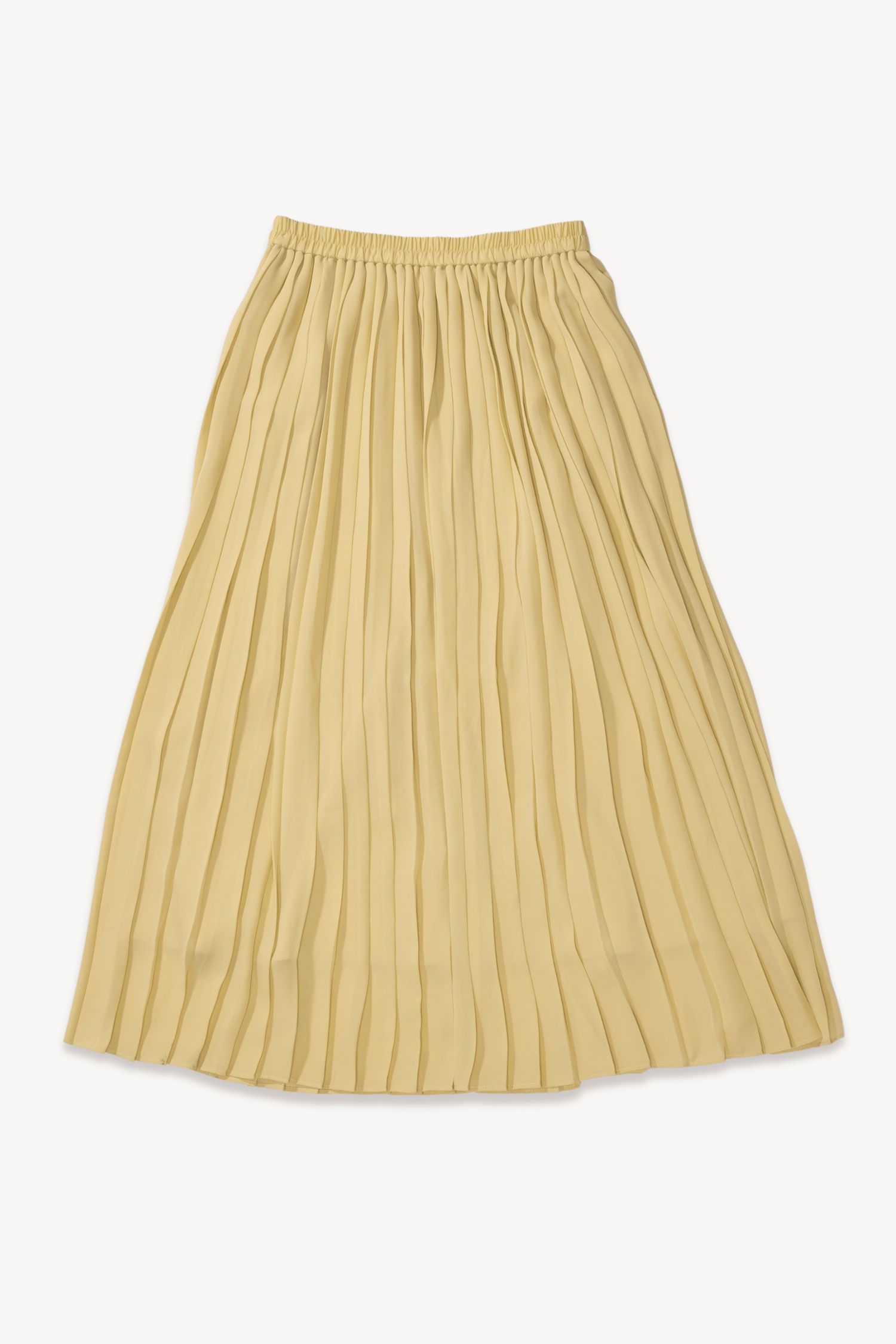 Saia plissada amarelo manteiga